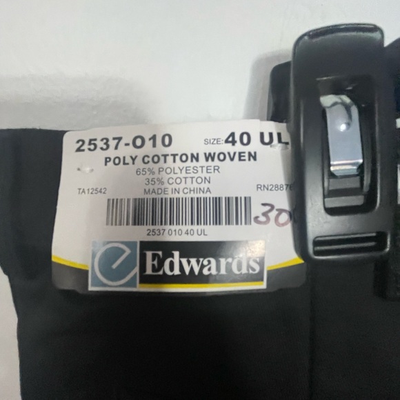 Edwards Men's Style 2537-O10 Black Utility Flat Front Chino Pants Size 40x30 Nwt - Picture 3 of 3